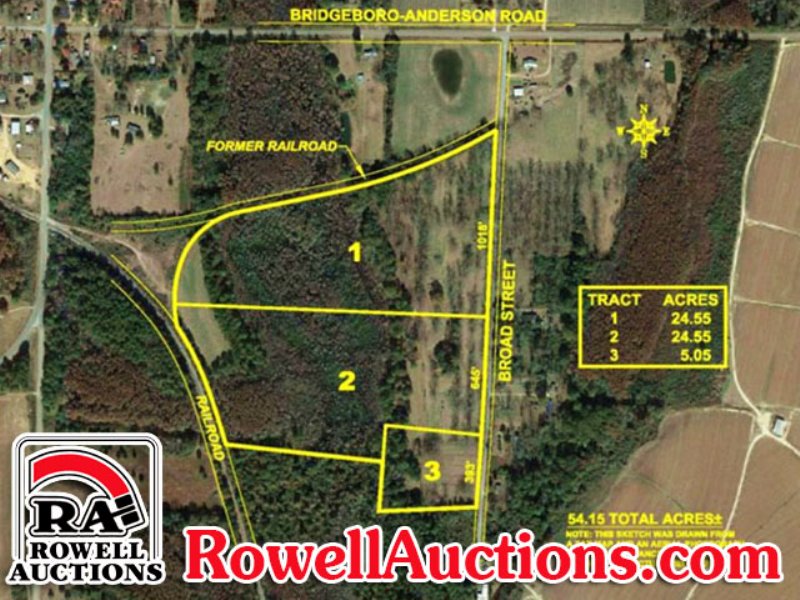 54± Acres - Offered in 3 Tracts : Bridgeboro : Worth County : Georgia