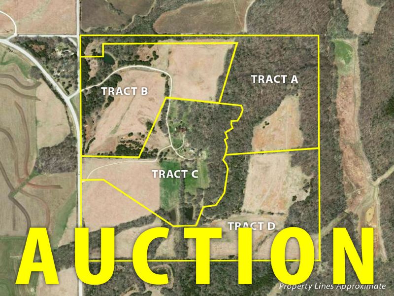 Multi-parcel Land & Home Auction : Lecompton : Douglas County : Kansas