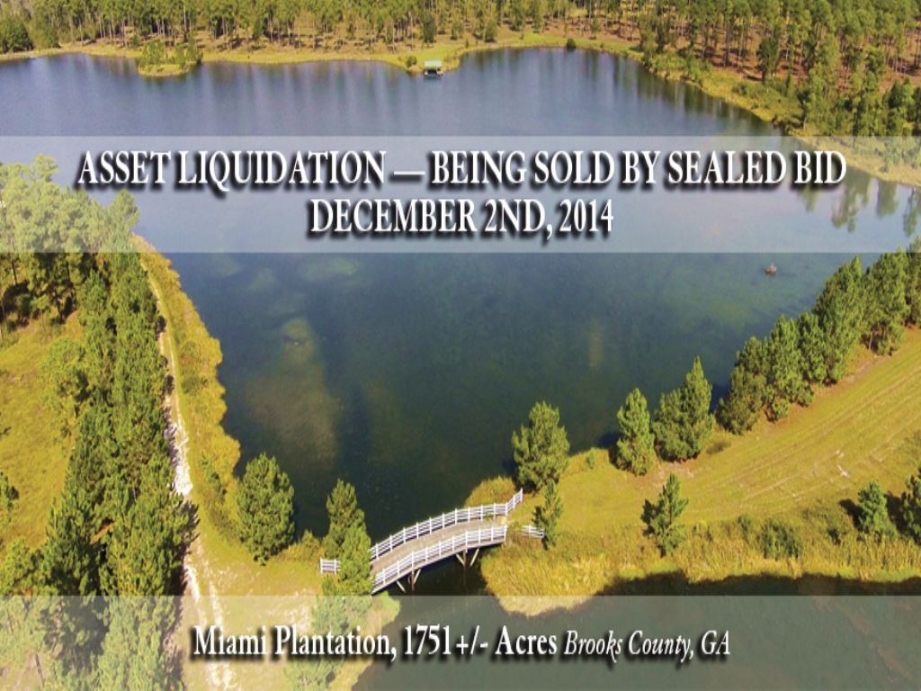 Miami Plantation Asset Liquidation : Quitman : Brooks County : Georgia