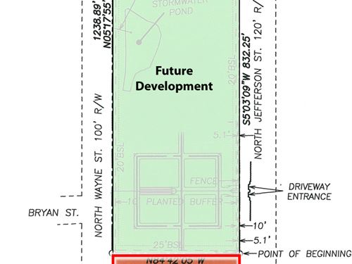 4 Acre Corner Commercial Lot : Milledgeville : Baldwin County : Georgia