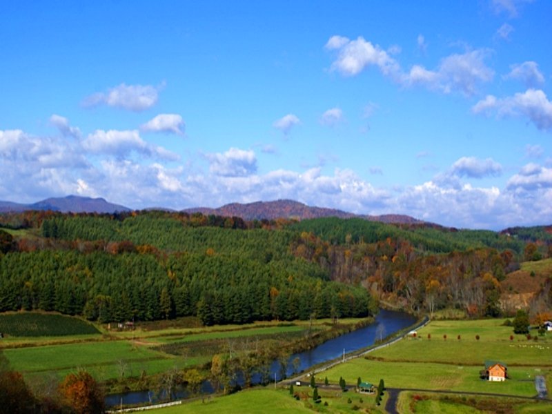 Long Range Mountain and River Views : West Jefferson : Ashe County : North Carolina