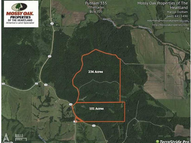 235 Acres 101 Acres Wooded Deer : Unionville : Putnam County : Missouri