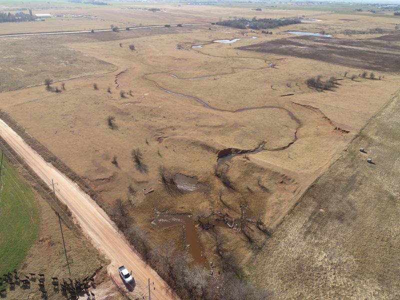 Grass Pastures, Cropland and Ponds : Okarche : Kingfisher County : Oklahoma