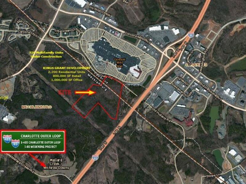 55 Acres Development Land, Concord : Charlotte : Mecklenburg County : North Carolina