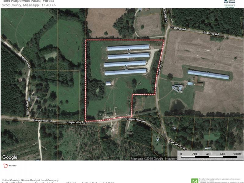 4 Premium Pay Broiler Houses for Sa : Forest : Scott County : Mississippi