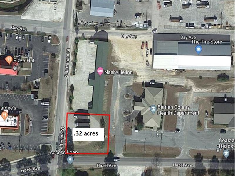 Prime Commercial Corner Lot : Nashville : Berrien County : Georgia