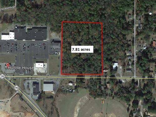 Prime 7.81 Acre Commercial Lot : Montezuma : Macon County : Georgia