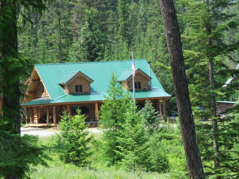 5 Mile Log Home : Land for Sale in Libby, Lincoln County ...