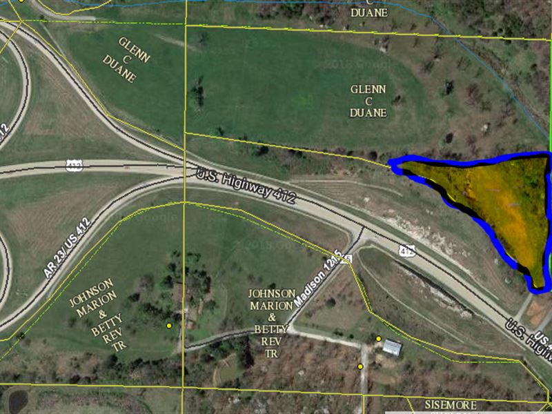4 Acres Hwy 412 Frontage Prime : Huntsville : Madison County : Arkansas