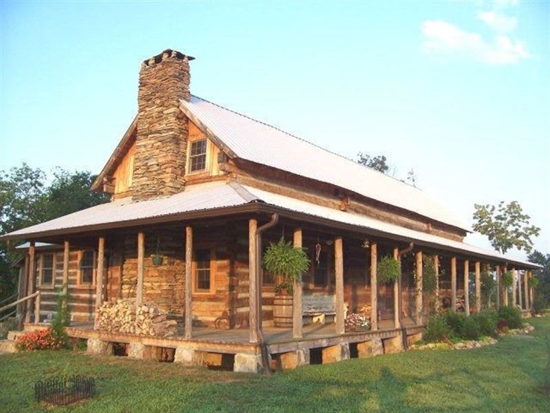 Log Home, 35 Acres-Smith River : Axton : Henry County : Virginia