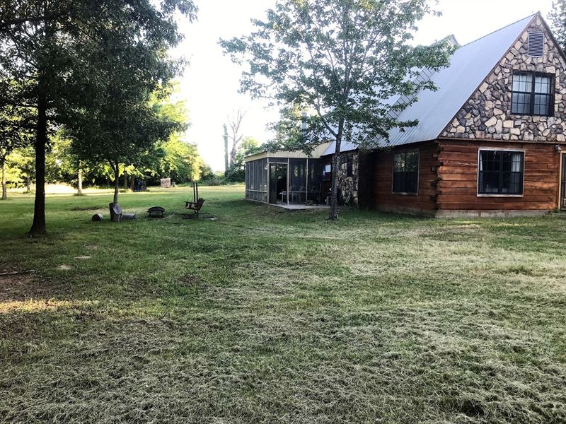 Log Home 25 Acres Atoka County Land for Sale in Farris, Atoka County