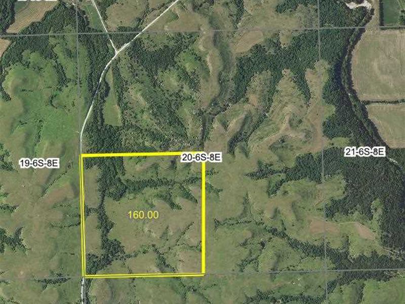 160 Acres of Excellent Hunting : Manhattan : Pottawatomie County : Kansas