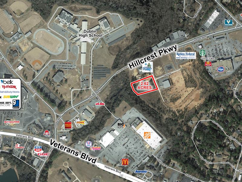 2.62 Acres for Sale : Dublin : Laurens County : Georgia