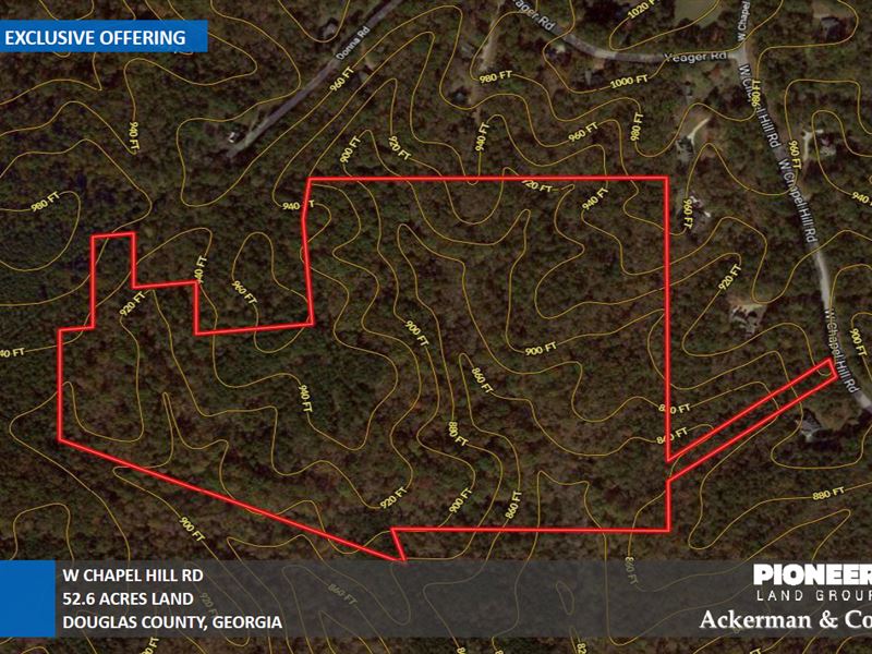 52.6 Acres, W Chapel Hill Road Land for Sale in Douglasville, Douglas