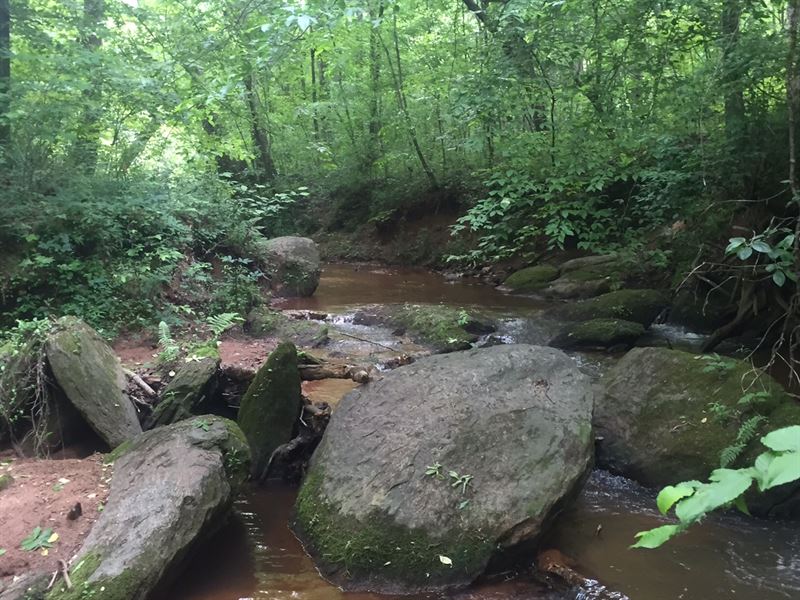 Cool Rock Outcroppings and Creek : Forsyth : Monroe County : Georgia