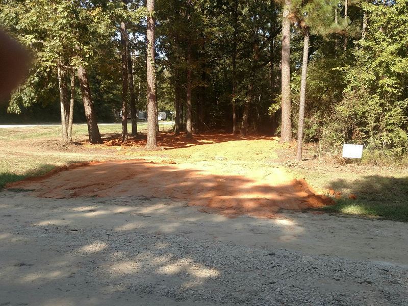 Corner RV Lot Cleared with Culvert : Livingston : Polk County : Texas