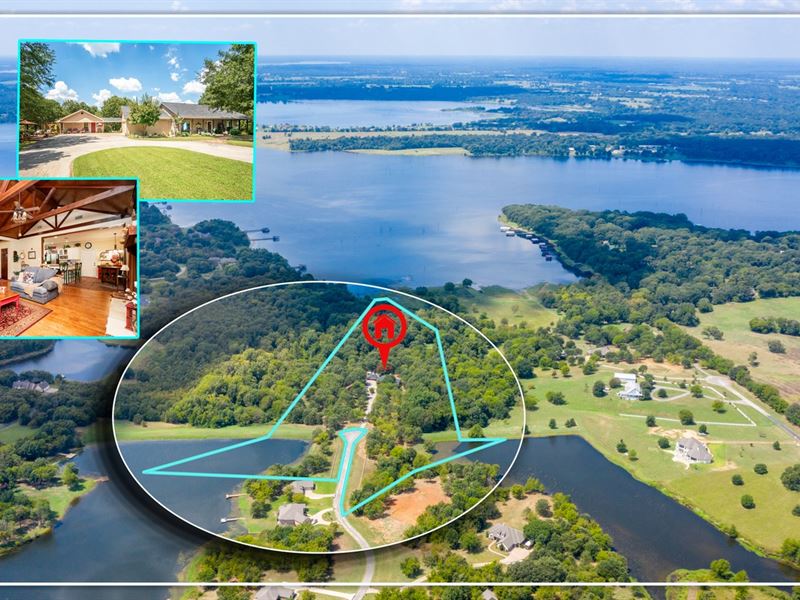 Lake Fork Waterfront Home Acreage : Yantis : Wood County : Texas