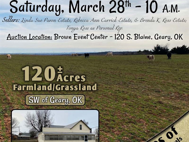 Land, Home, Auction : Geary : Blaine County : Oklahoma
