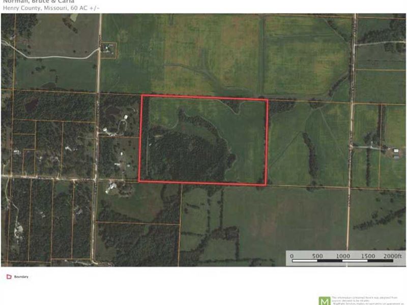 Price Reduced, 60 Acre Tract : Clinton : Henry County : Missouri