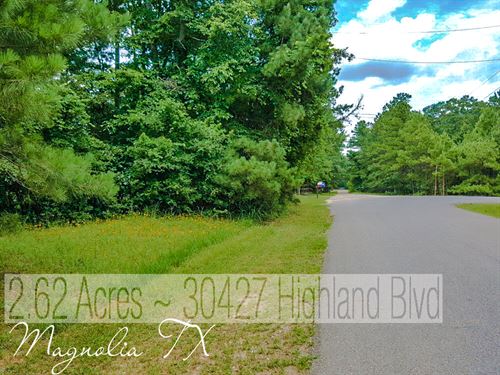 2.6 Acres Near The Woodlands TX : Magnolia : Montgomery County : Texas