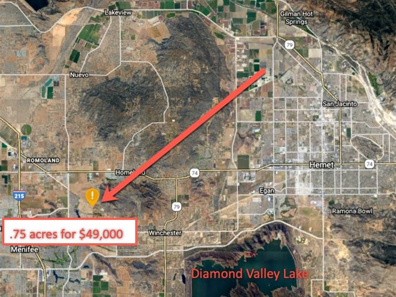Top Of The Hill, 3 Lakes & Hunting : Menifee : Riverside County : California