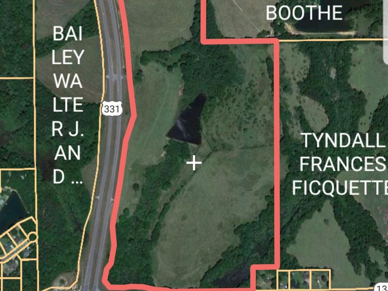 Hayfields and Pond on Bypass : Opp : Covington County : Alabama