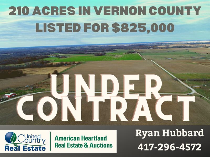210 Acre Investment Property : El Dorado Springs : Vernon County : Missouri