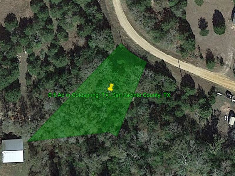 .5 Acres in Coldspring, TX : Coldspring : San Jacinto County : Texas