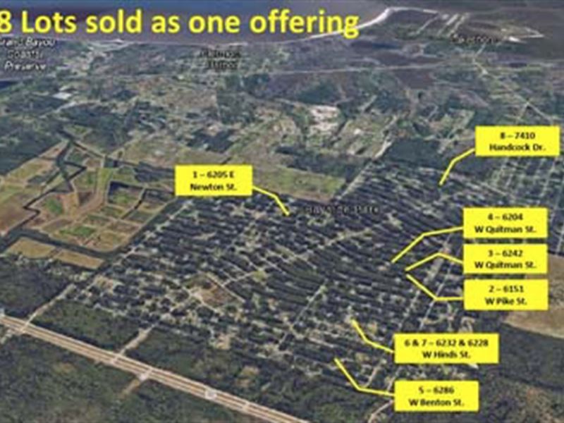 8 Residential Lots : Bay Saint Louis : Hancock County : Mississippi