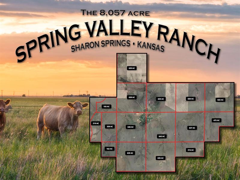 8,057 Acre Kansas Cattle Farmland : Sharon Springs : Wallace County : Kansas