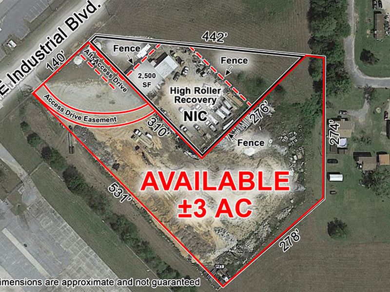 3 Acre Industrial Lot for Lease : Macon : Bibb County : Georgia
