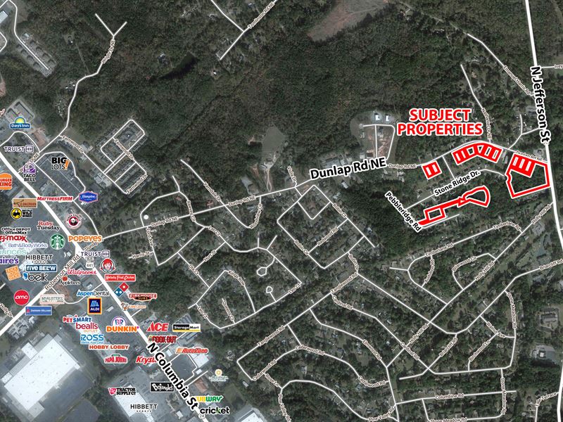 Commercial Lot Portfolio, 13 Lots : Milledgeville : Baldwin County : Georgia