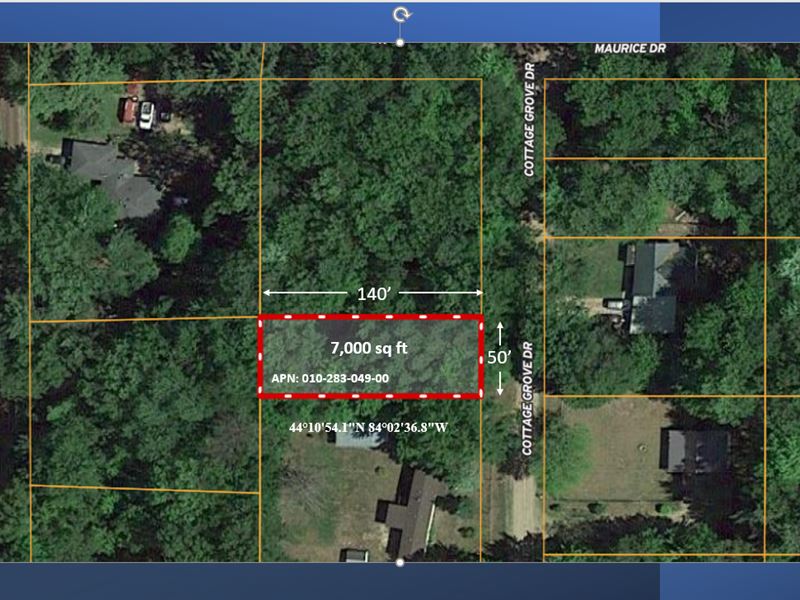 .16 Acre, Walk to Skidway Lake : Prescott : Ogemaw County : Michigan