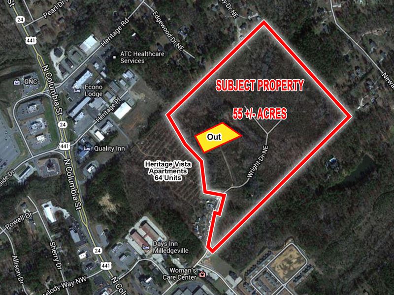 55+/- Acres Available : Milledgeville : Baldwin County : Georgia