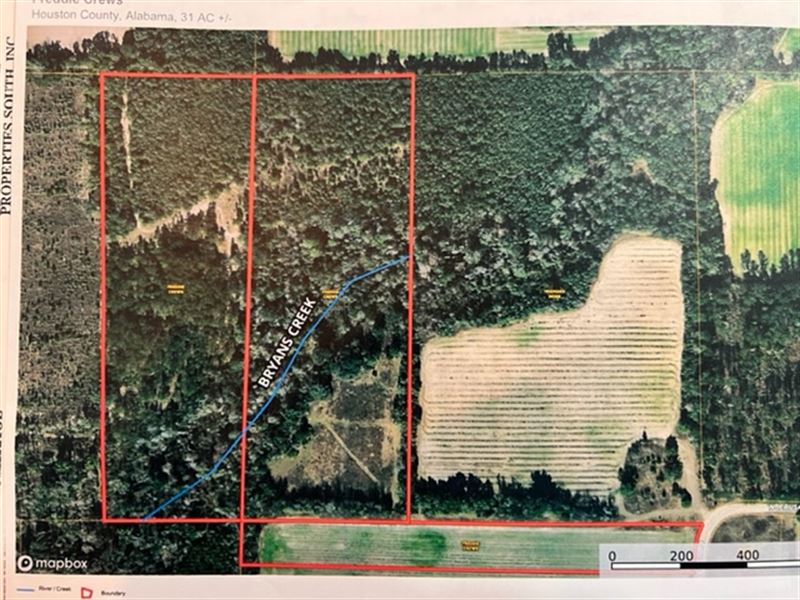 Beautiful Land with Creek Access : Gordon : Houston County : Alabama