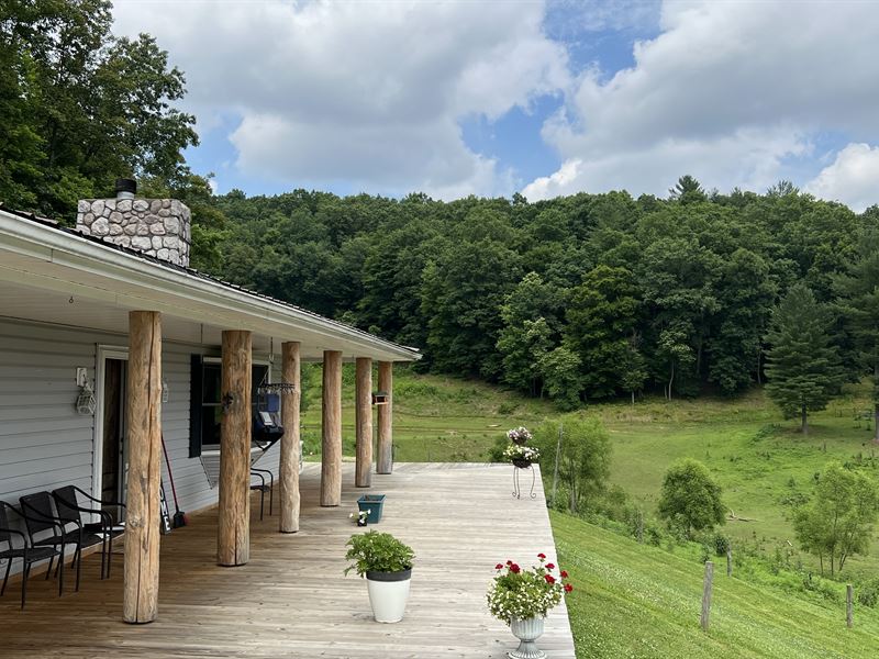 Country Home with Fields and a Pond : Londonderry : Vinton County : Ohio