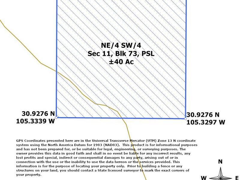 Sierra Blanca Texas 40 Acre Lot : Sierra Blanca : Hudspeth County : Texas
