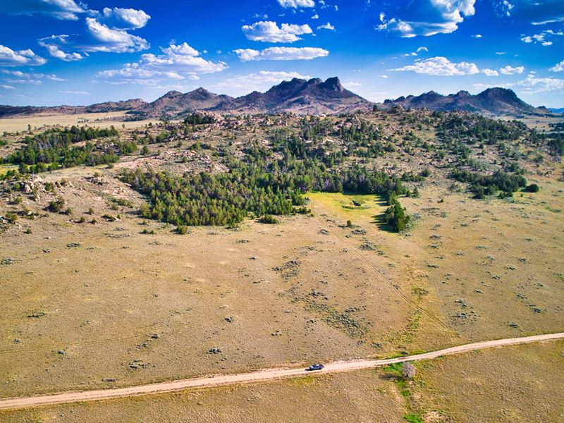 Hunting Cabin, Pond, Trees & Road : Hanna : Carbon County : Wyoming