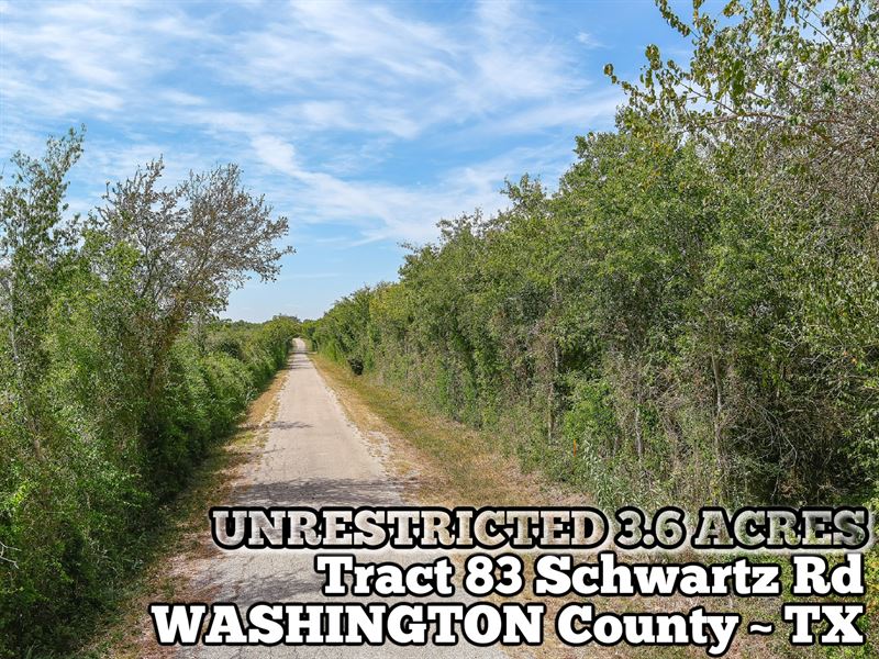 3.6 Acres in Washington County : Washington : Washington County : Texas