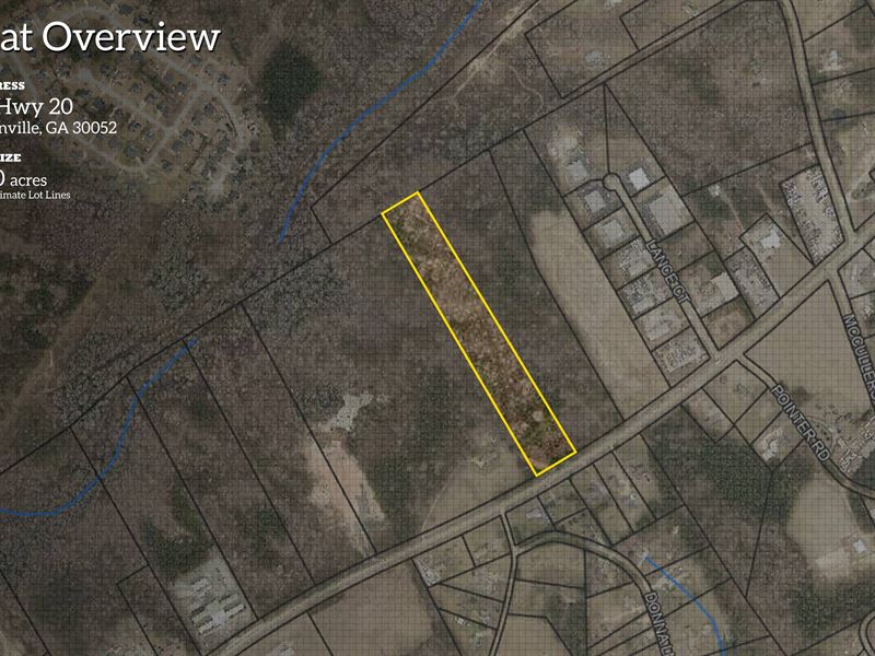 7.90 Acres, Hwy 20, Zoned B-2 : Loganville : Walton County : Georgia