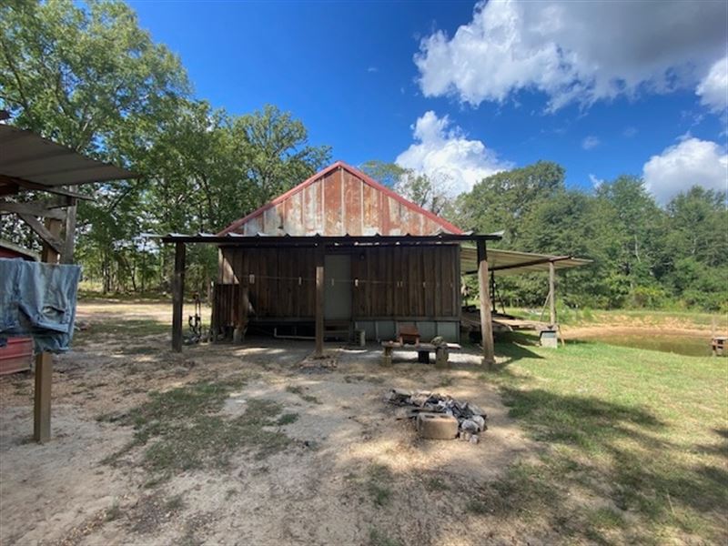 Rustic Cabin Overlooking Pond On 1 : Jayess : Lawrence County : Mississippi