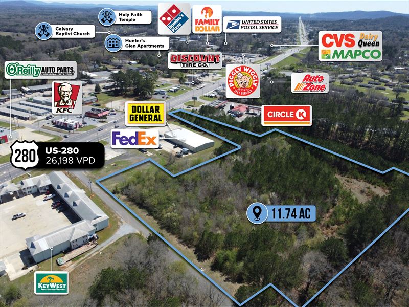 11.74 Acres Next to Dollar General : Childersburg : Talladega County : Alabama