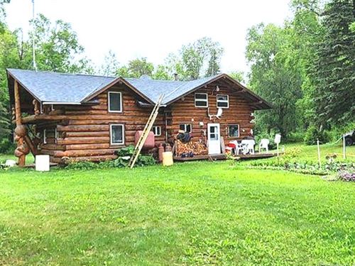Price Drop Alexander Creek Log Home : Wasilla : Matanuska-Susitna Borough : Alaska