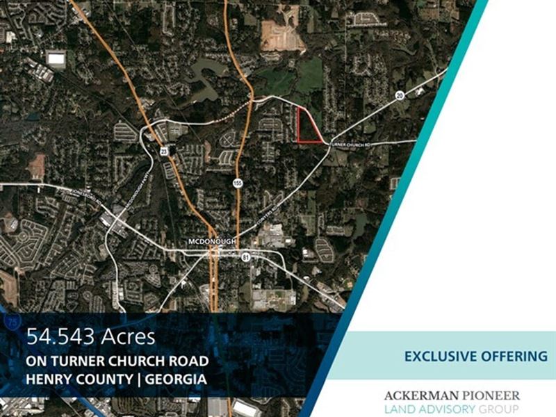 54.543 Acres, Turner Church Road : McDonough : Henry County : Georgia