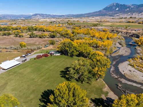 Riverfront Retreat With Acreage, Sh : Hotchkiss : Delta County : Colorado