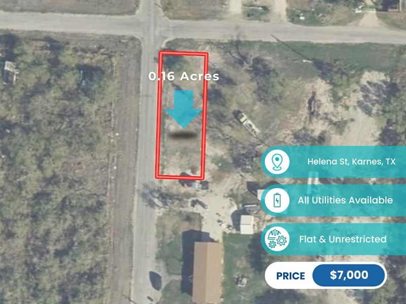 .16 Acre, All Utilities : Karnes City : Karnes County : Texas