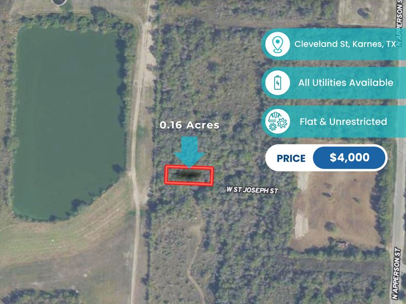 .16 Acre, Unrestricted : Karnes City : Karnes County : Texas