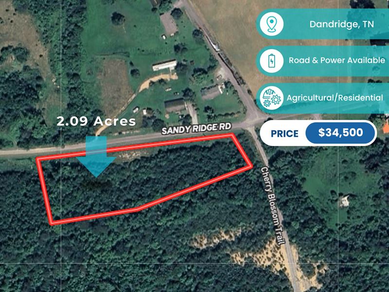 2.09 Acres in Dandridge, TN : Dandridge : Jefferson County : Tennessee