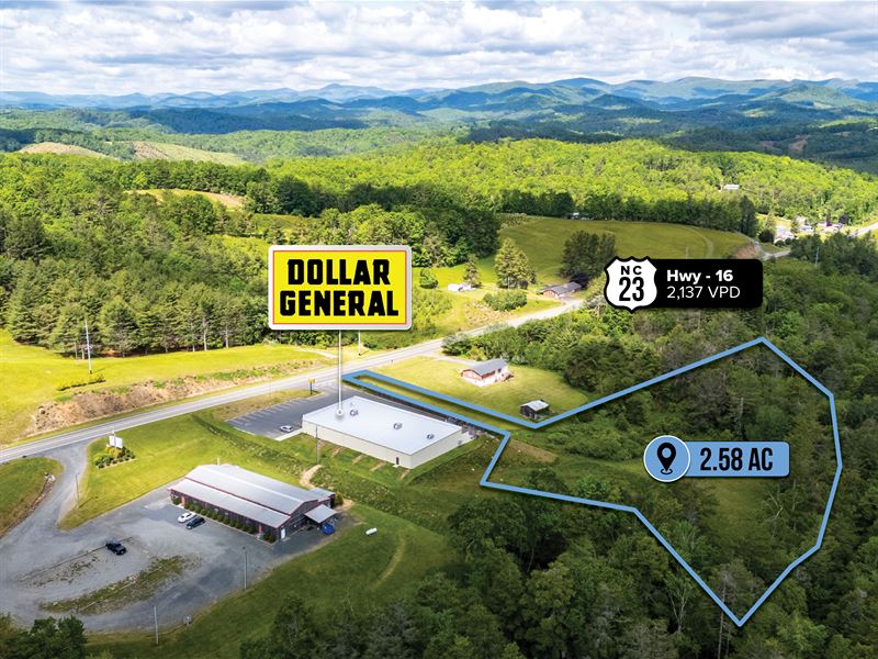 2.58 Ac Parcel, Dollar General Adj : Glendale Springs : Ashe County : North Carolina