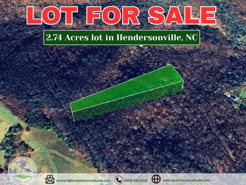 2.74 Acres in Hendersonville, NC : Hendersonville : Henderson County : North Carolina